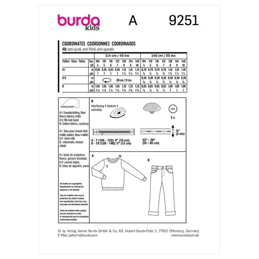 Burda Children's Co-ords 9251