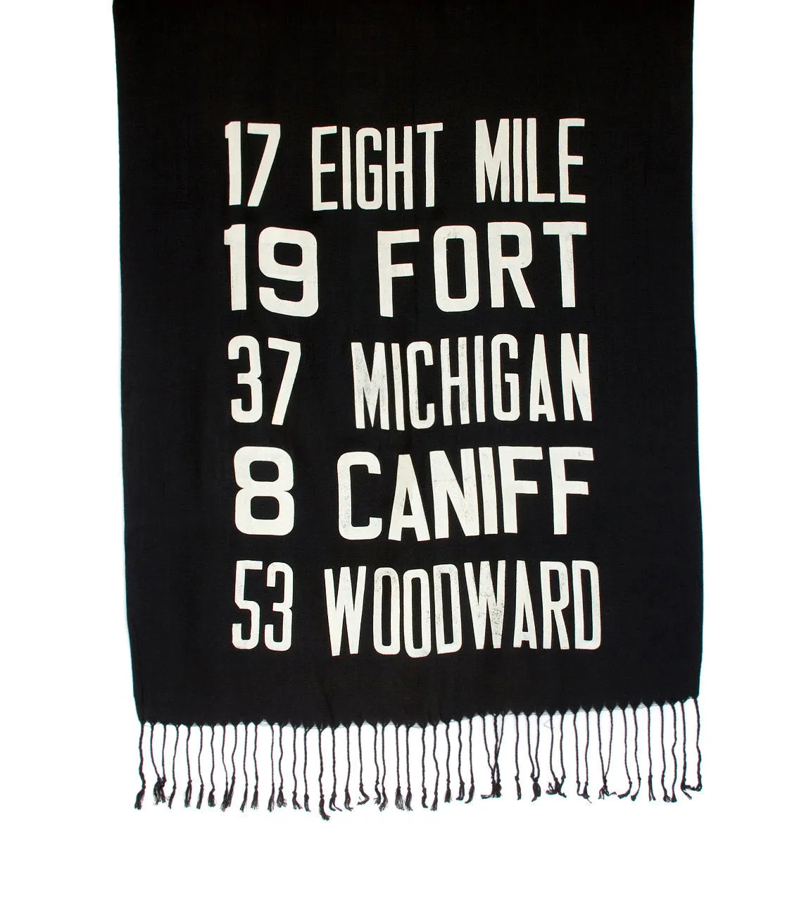 Bus Scroll Scarf: Detroit Main Routes Pashmina