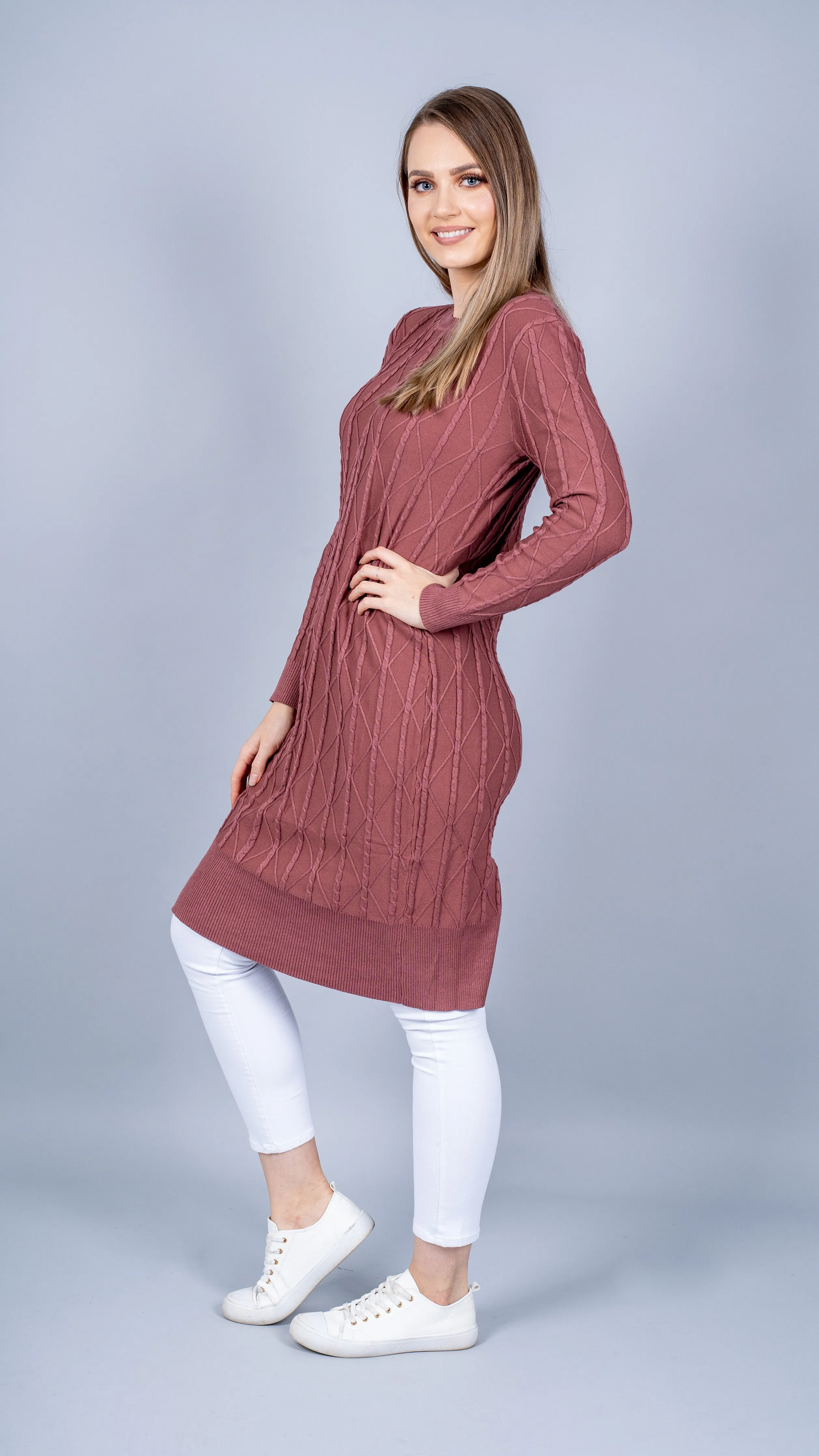 Cable Knitted Midi Dress