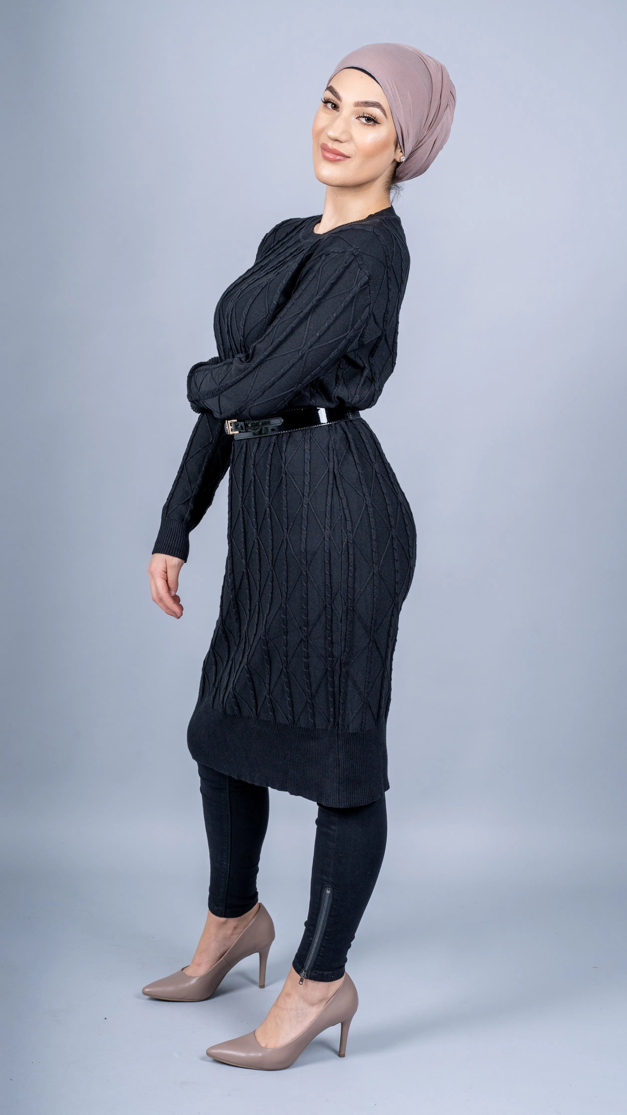 Cable Knitted Midi Dress