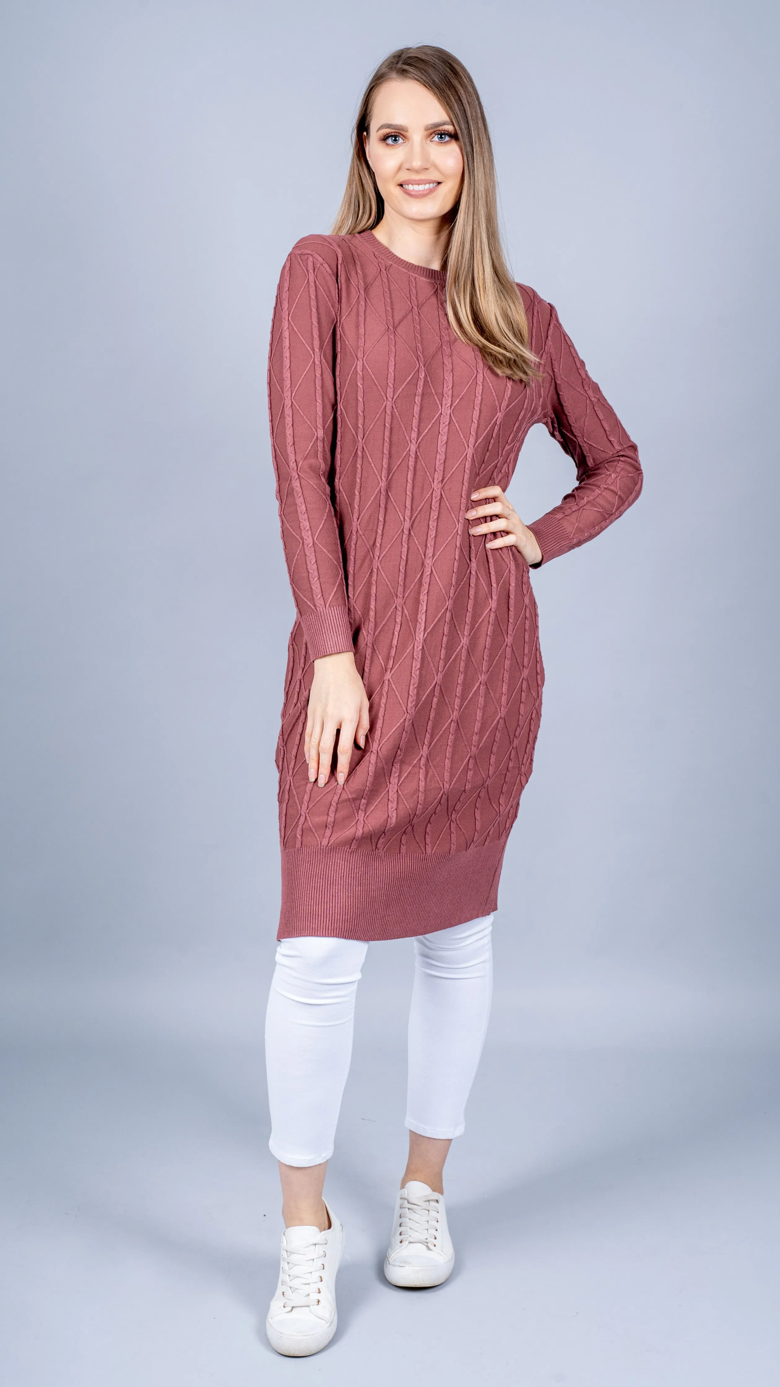 Cable Knitted Midi Dress