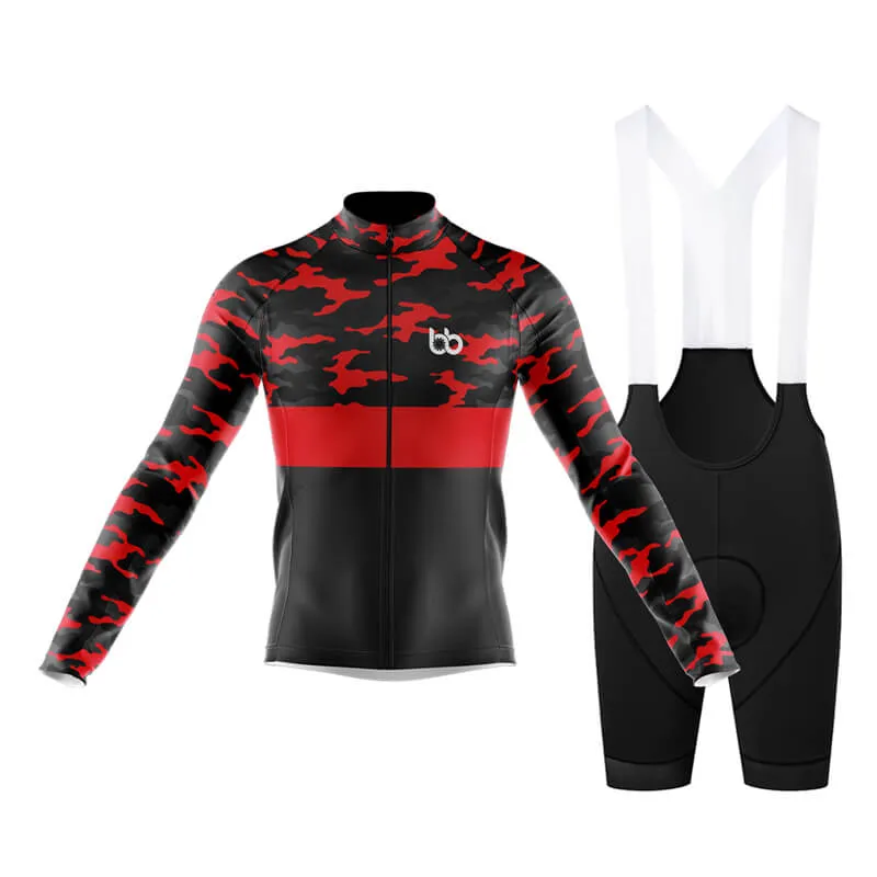 Camouflage Neck Club Cycling Kit (V2) (Red)