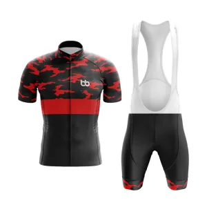 Camouflage Neck Club Cycling Kit (V2) (Red)