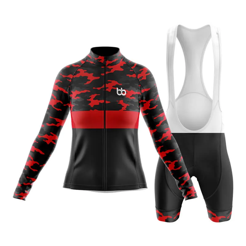 Camouflage Neck Club Cycling Kit (V2) (Red)