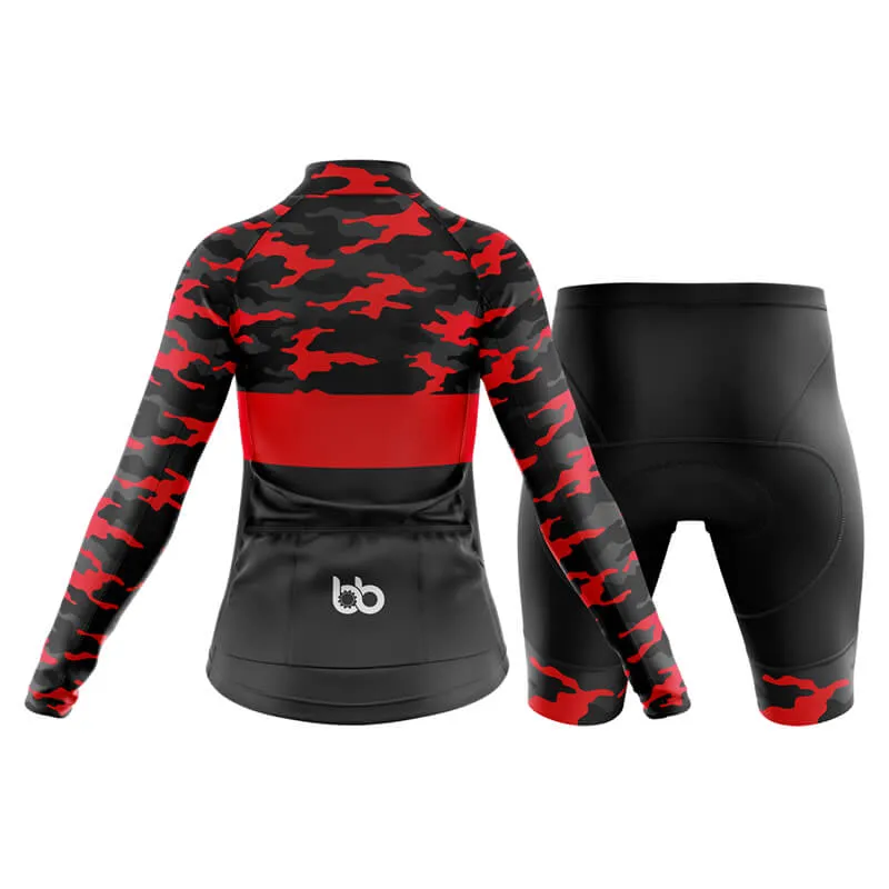 Camouflage Neck Club Cycling Kit (V2) (Red)