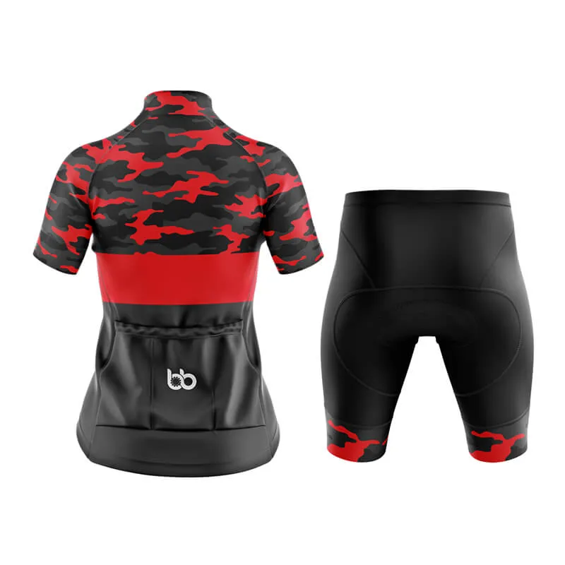 Camouflage Neck Club Cycling Kit (V2) (Red)