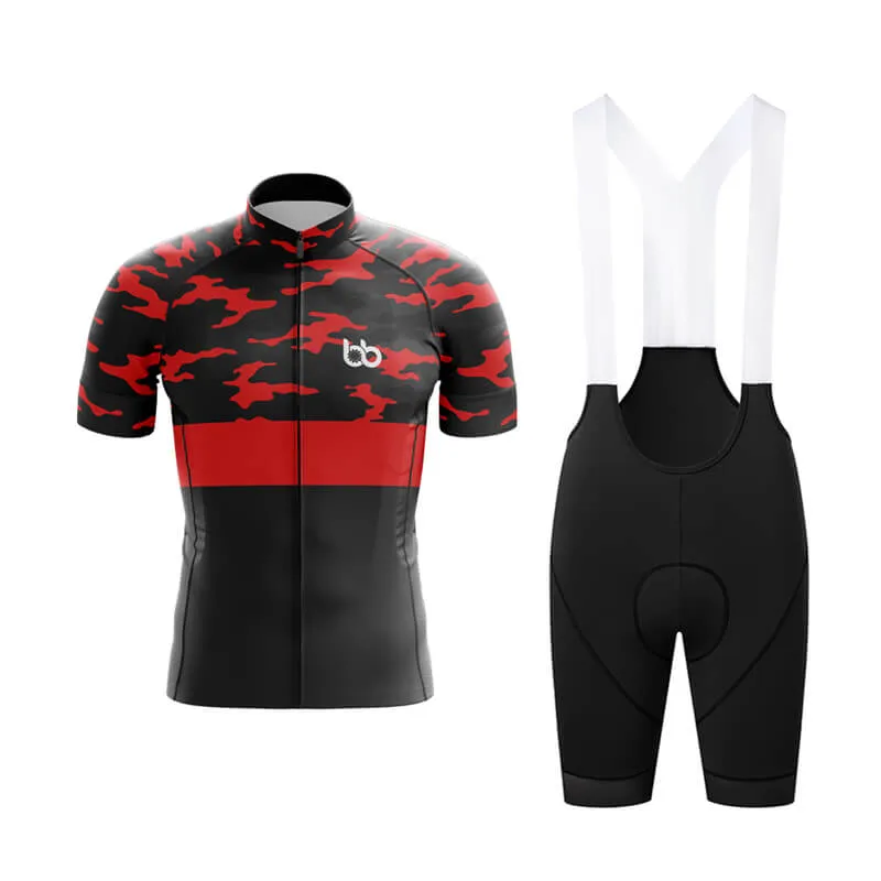 Camouflage Neck Club Cycling Kit (V2) (Red)