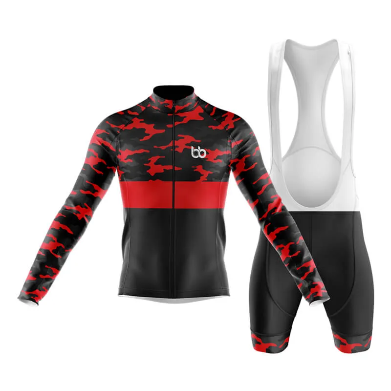 Camouflage Neck Club Cycling Kit (V2) (Red)