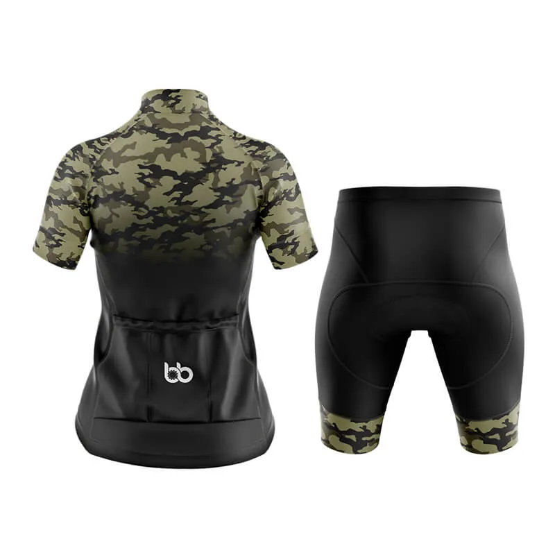 Camouflage Neck Club Cycling Kit (V3) (Green-Black)