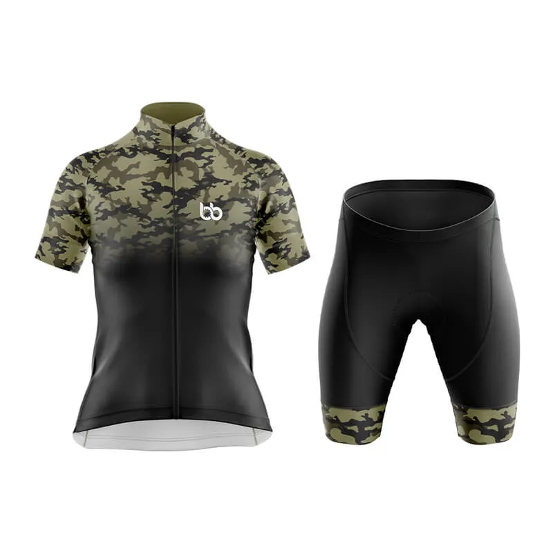 Camouflage Neck Club Cycling Kit (V3) (Green-Black)