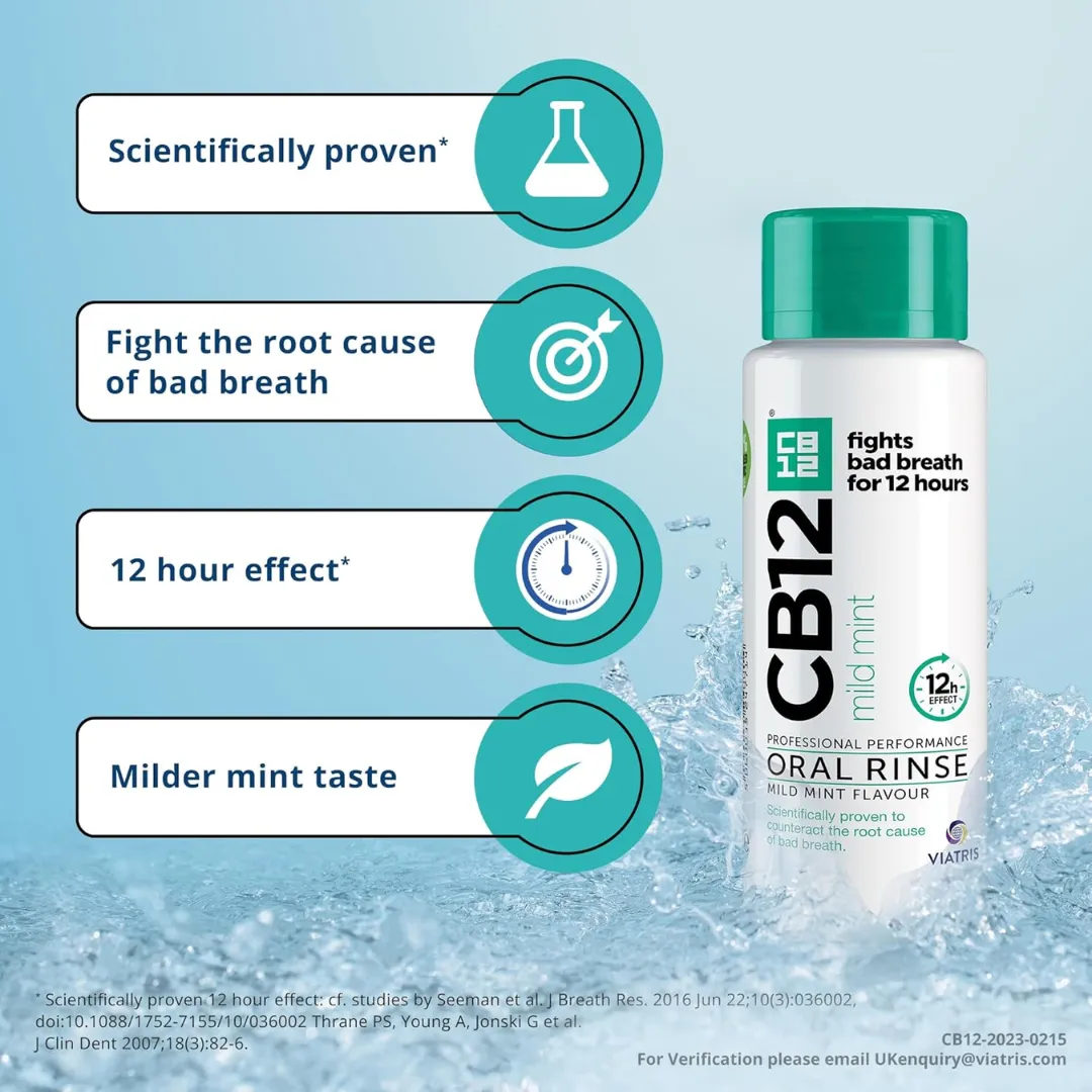 Cb12 Mild Mint Menthol Mouthwash 250ml (T)