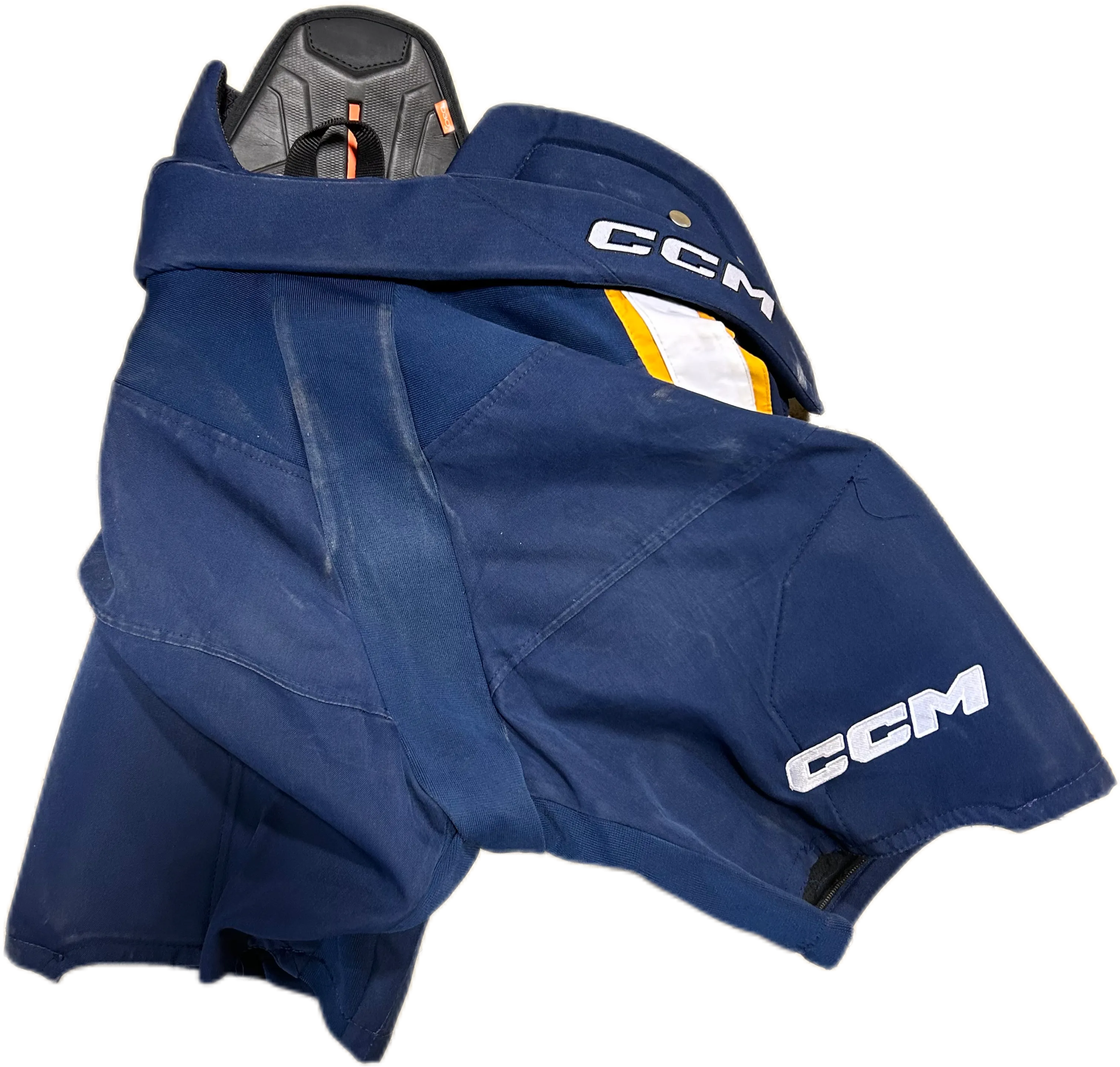 CCM HPTK - Used Pro Stock Hockey Pants (Navy/Yellow/White)