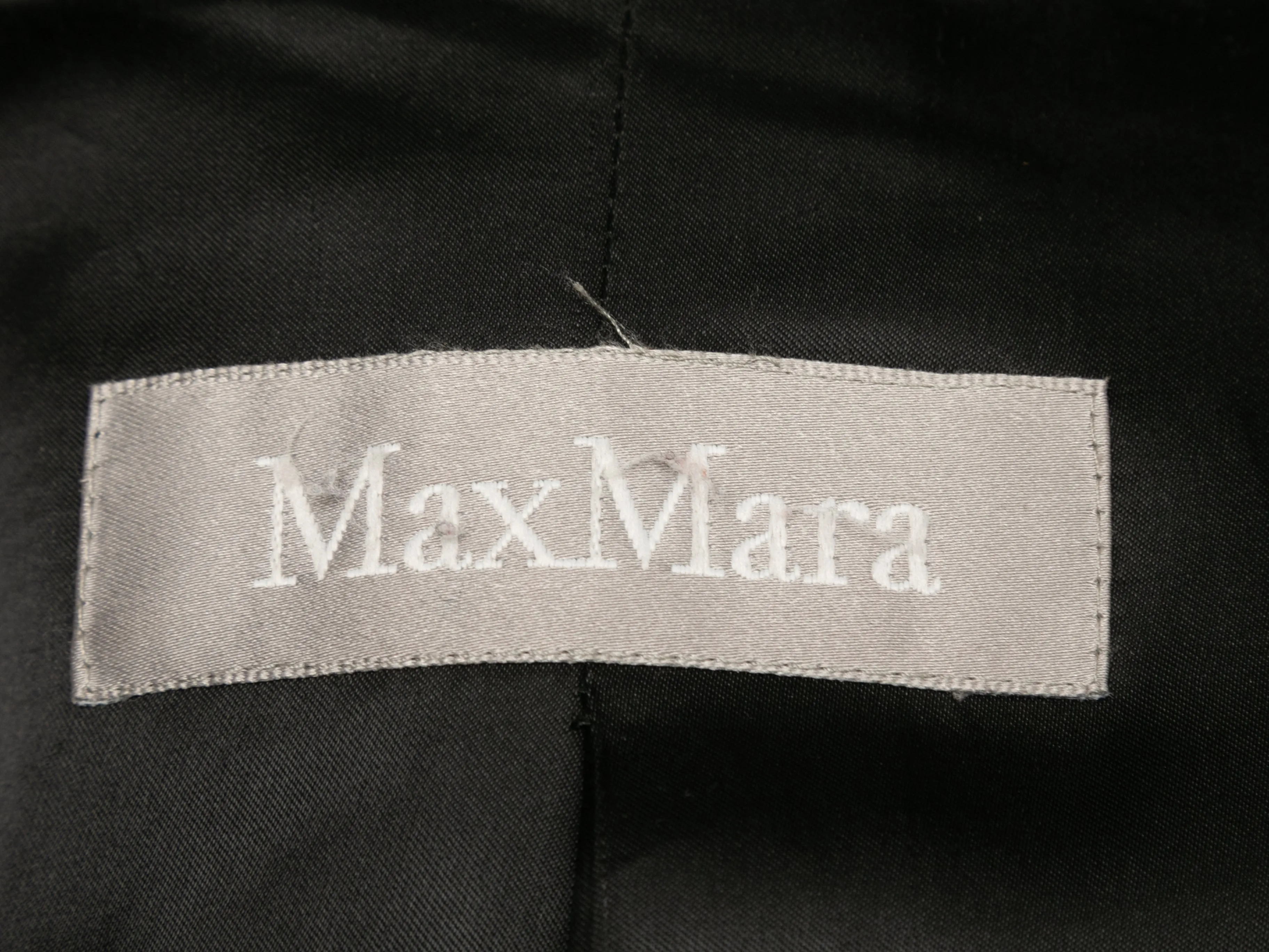 Charcoal Max Mara Wool Double-Breasted Peacoat Size IT 46