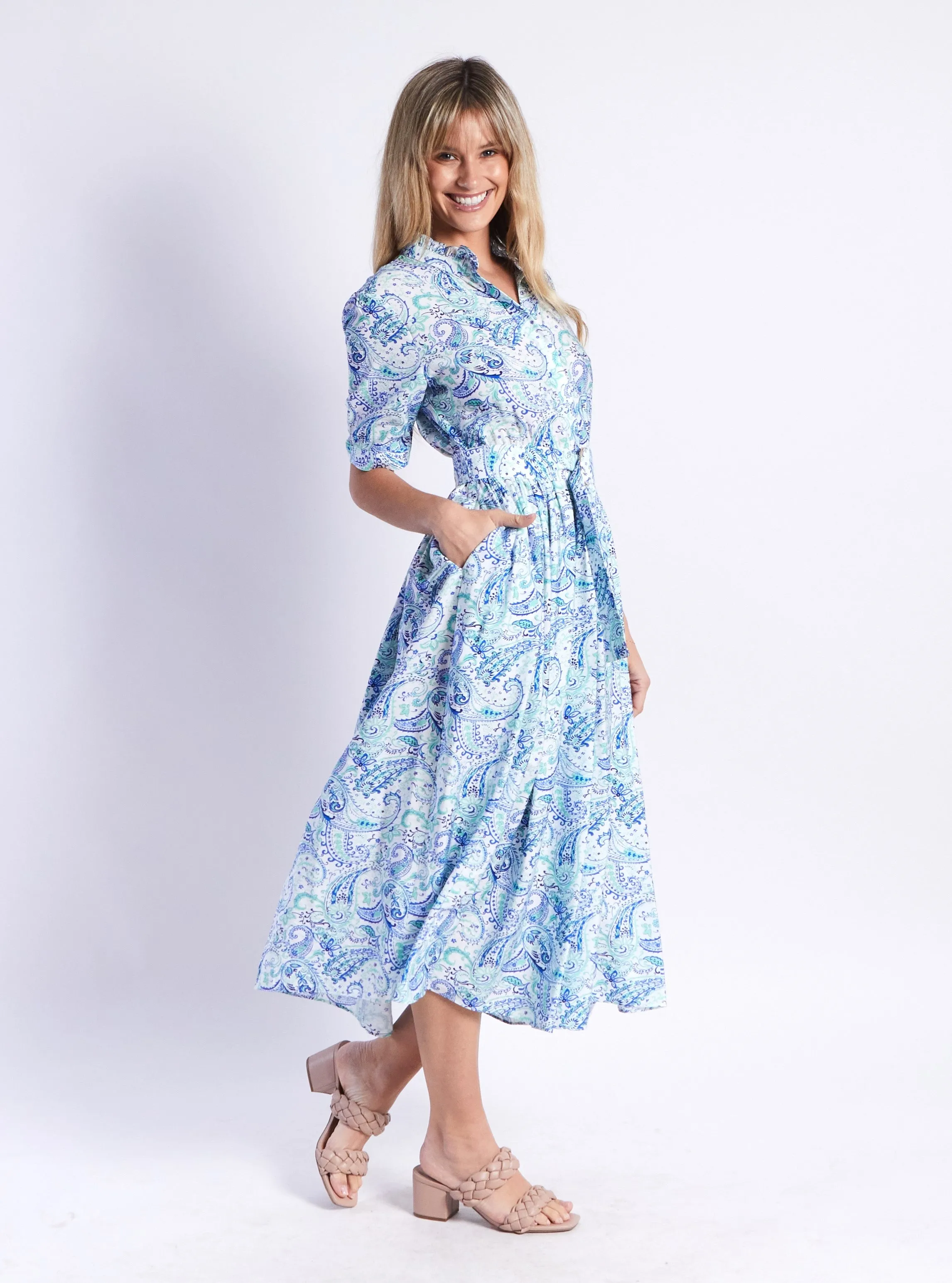 Charlotte Dress - Blue Floral