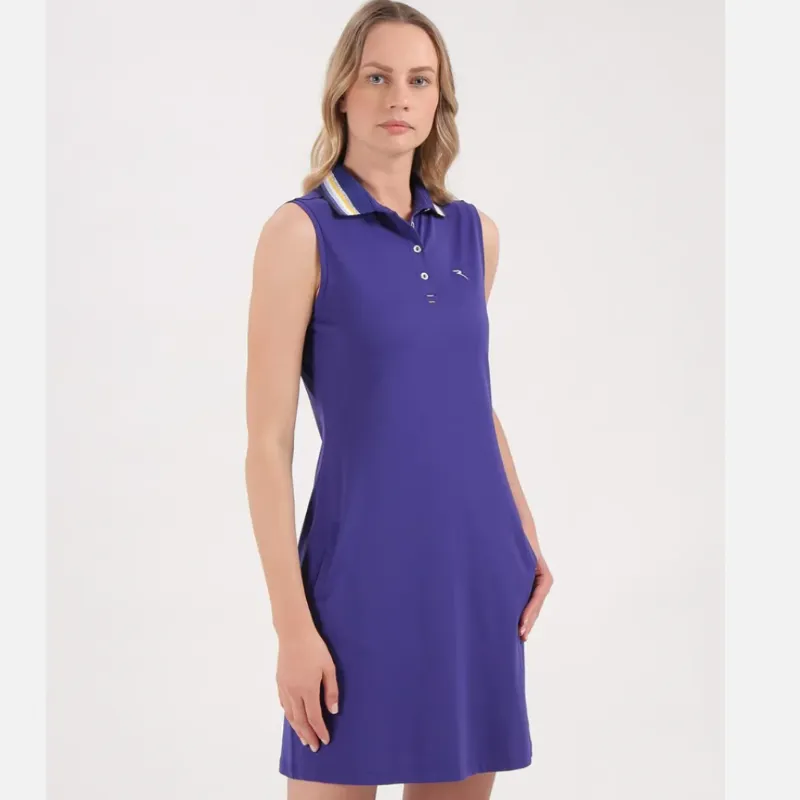 Chervò Just S/L Polo Dress - Purple