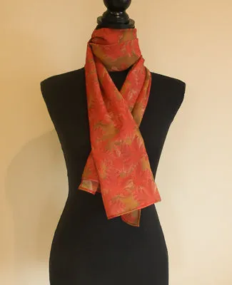 Chiffon Scarf - Maple Leaves