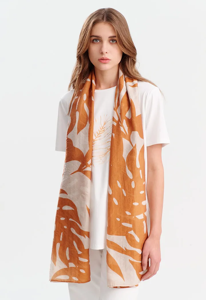 Choice Checkered Printed Scarf-Free Size Caramel