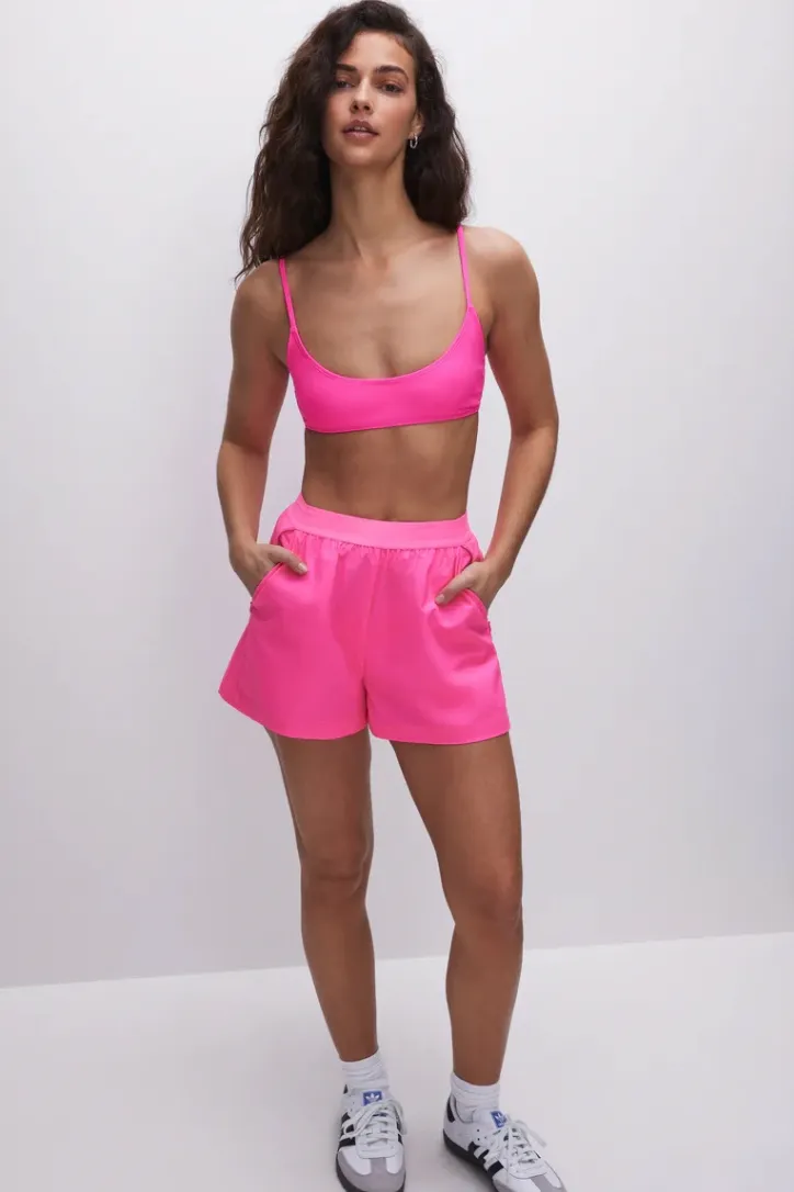 Coated Poplin Weekend Short Pink