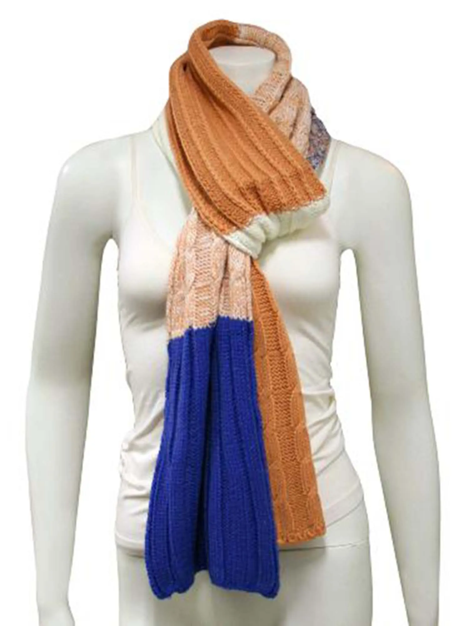 Color Block Winter Knit Unisex Scarf