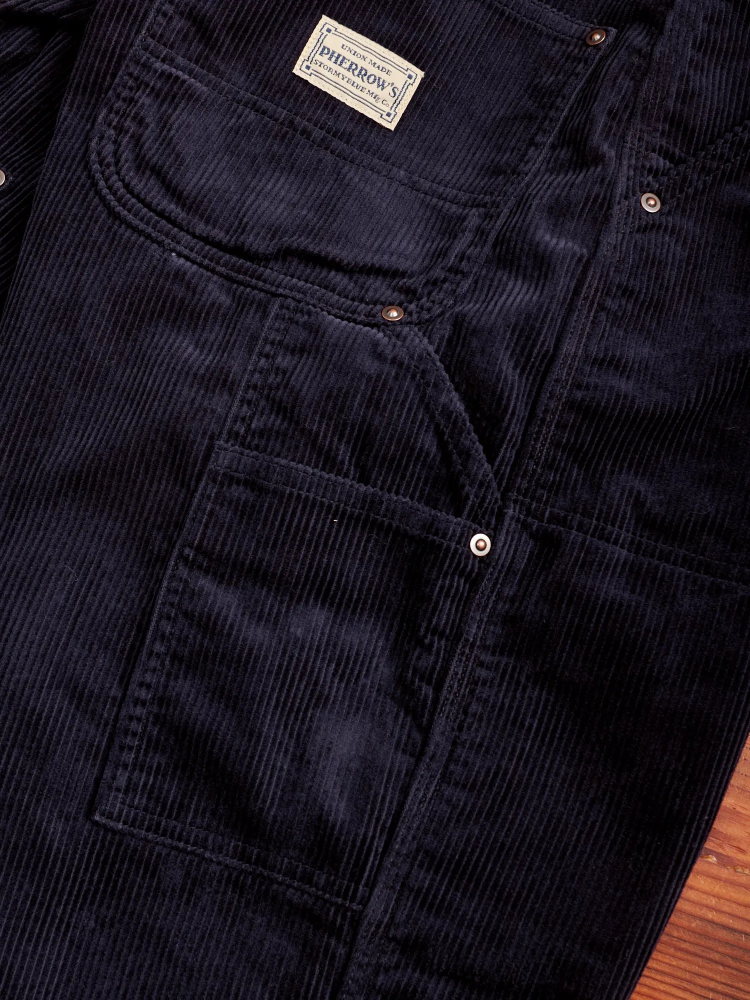 Corduroy Double Knee Work Pants in Dark Navy