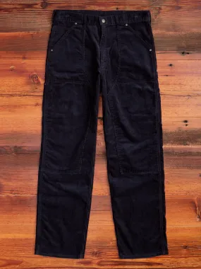 Corduroy Double Knee Work Pants in Dark Navy