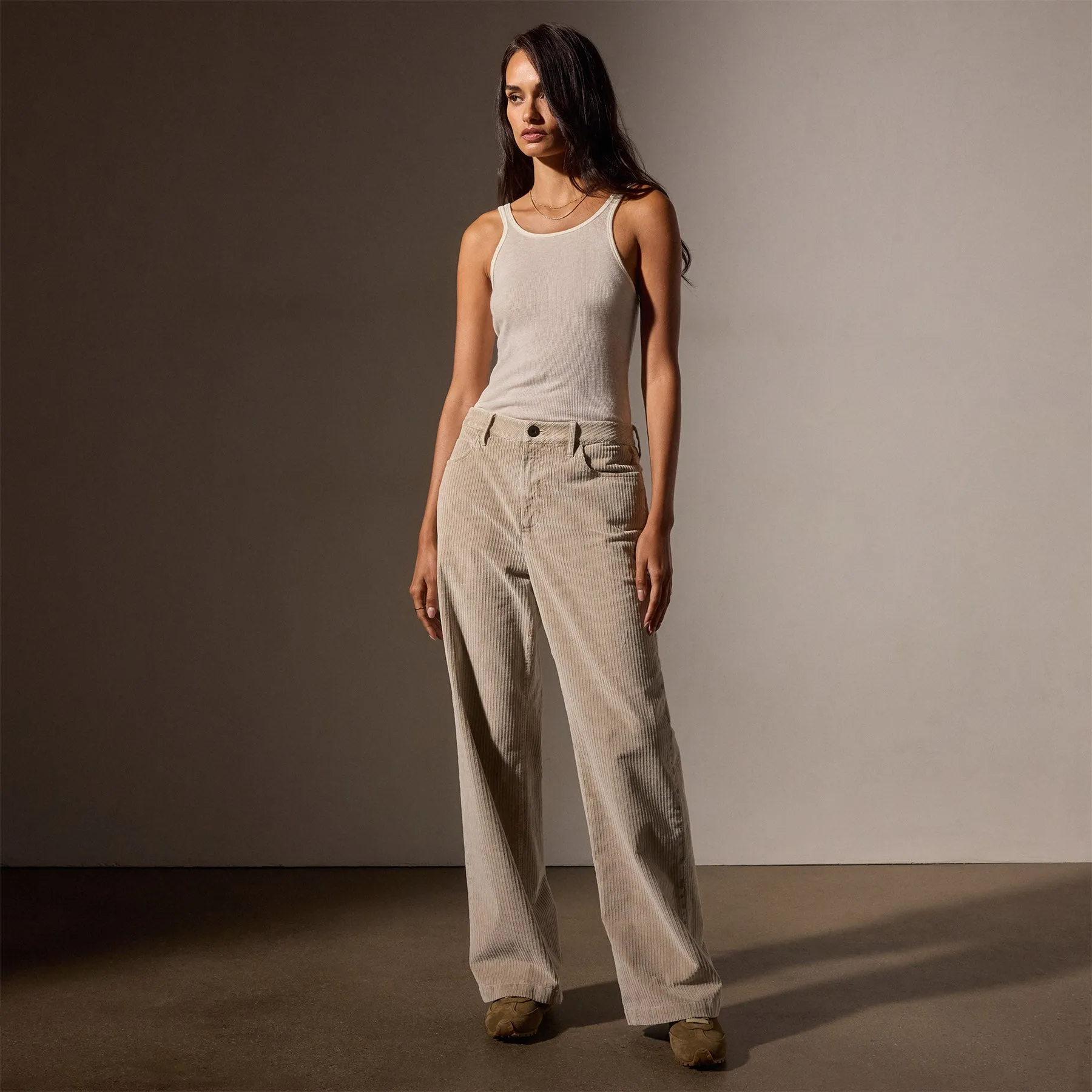 Corduroy Straight Leg Pant - Faint Pigment