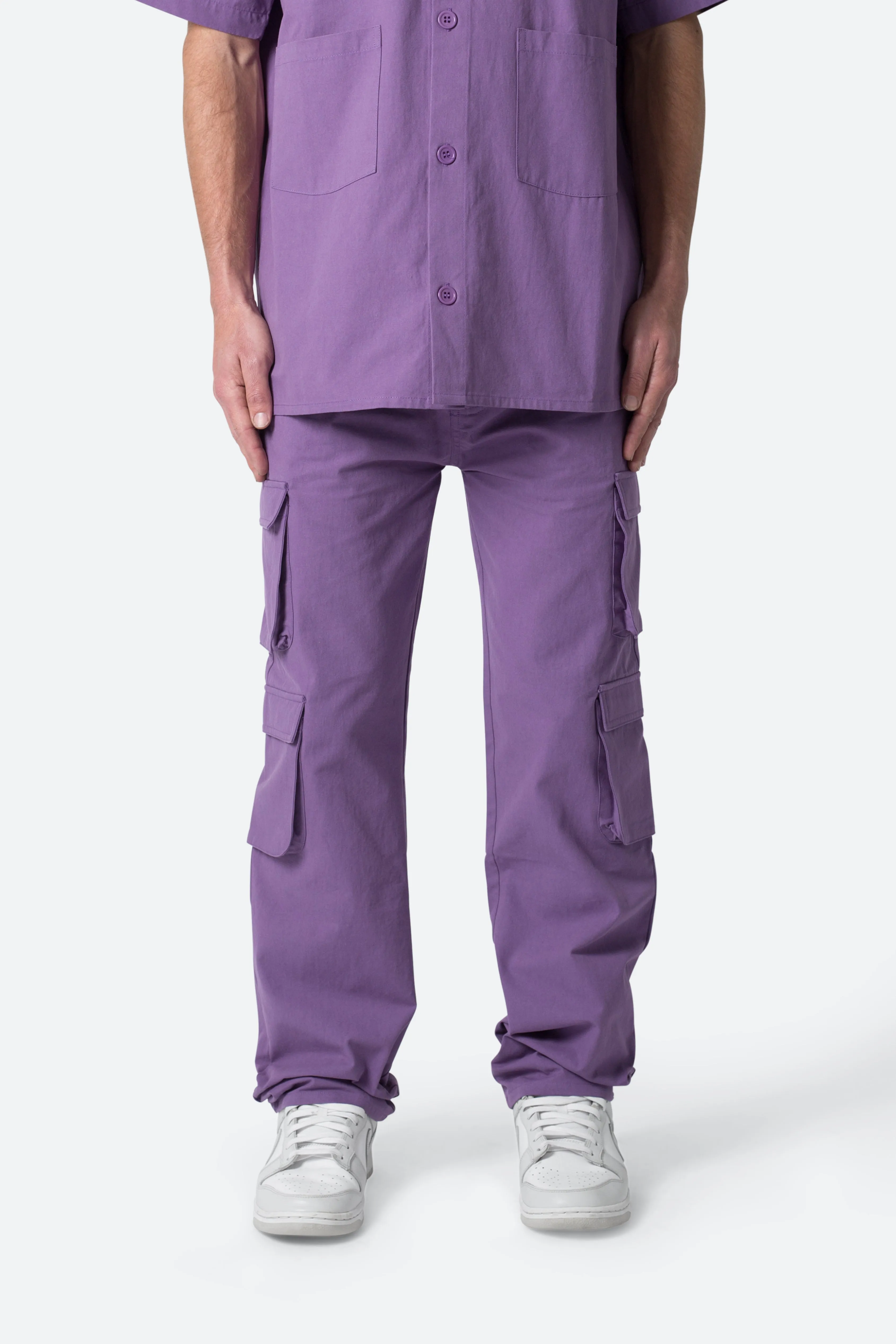 Cotton Cargo Pants - Purple