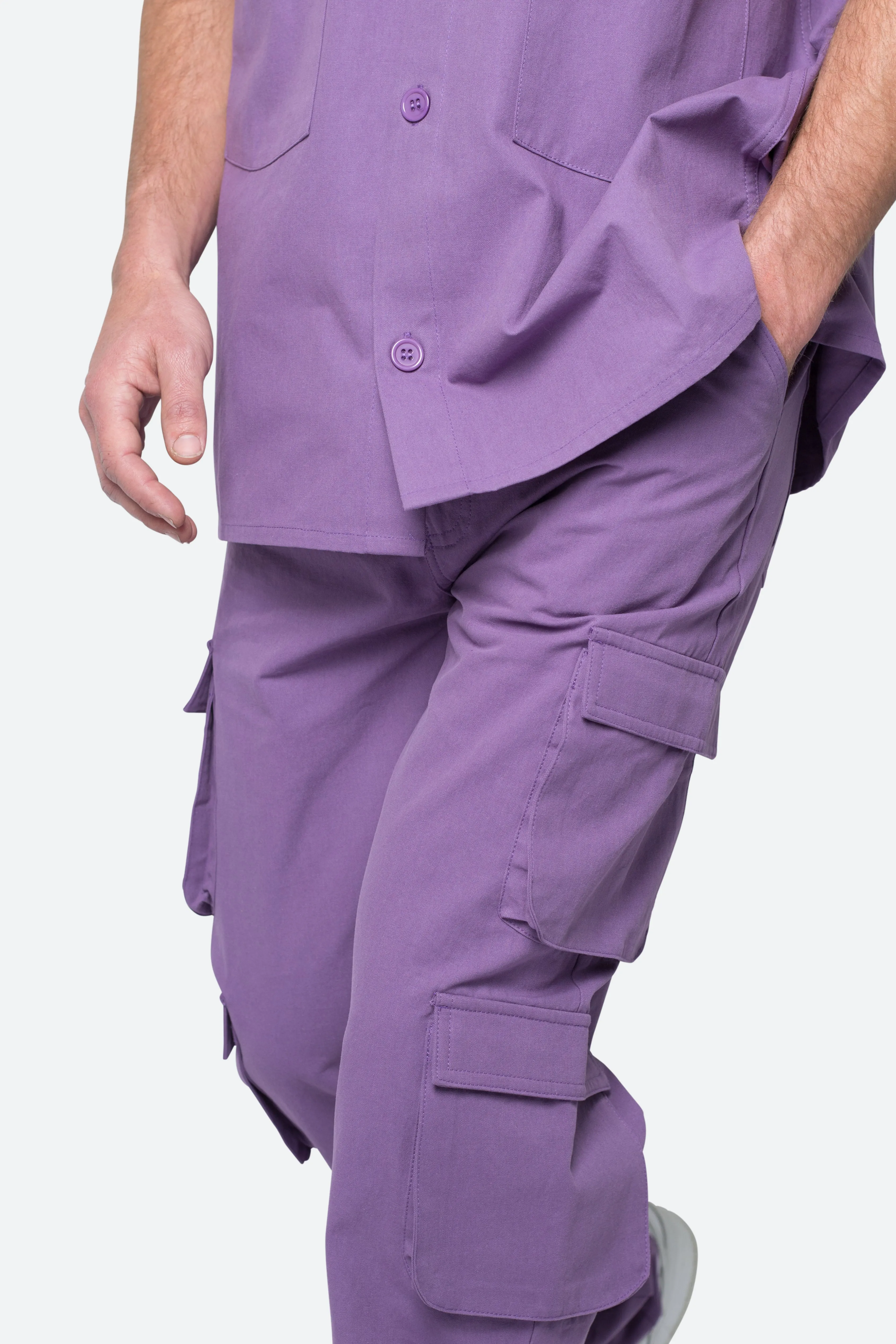 Cotton Cargo Pants - Purple