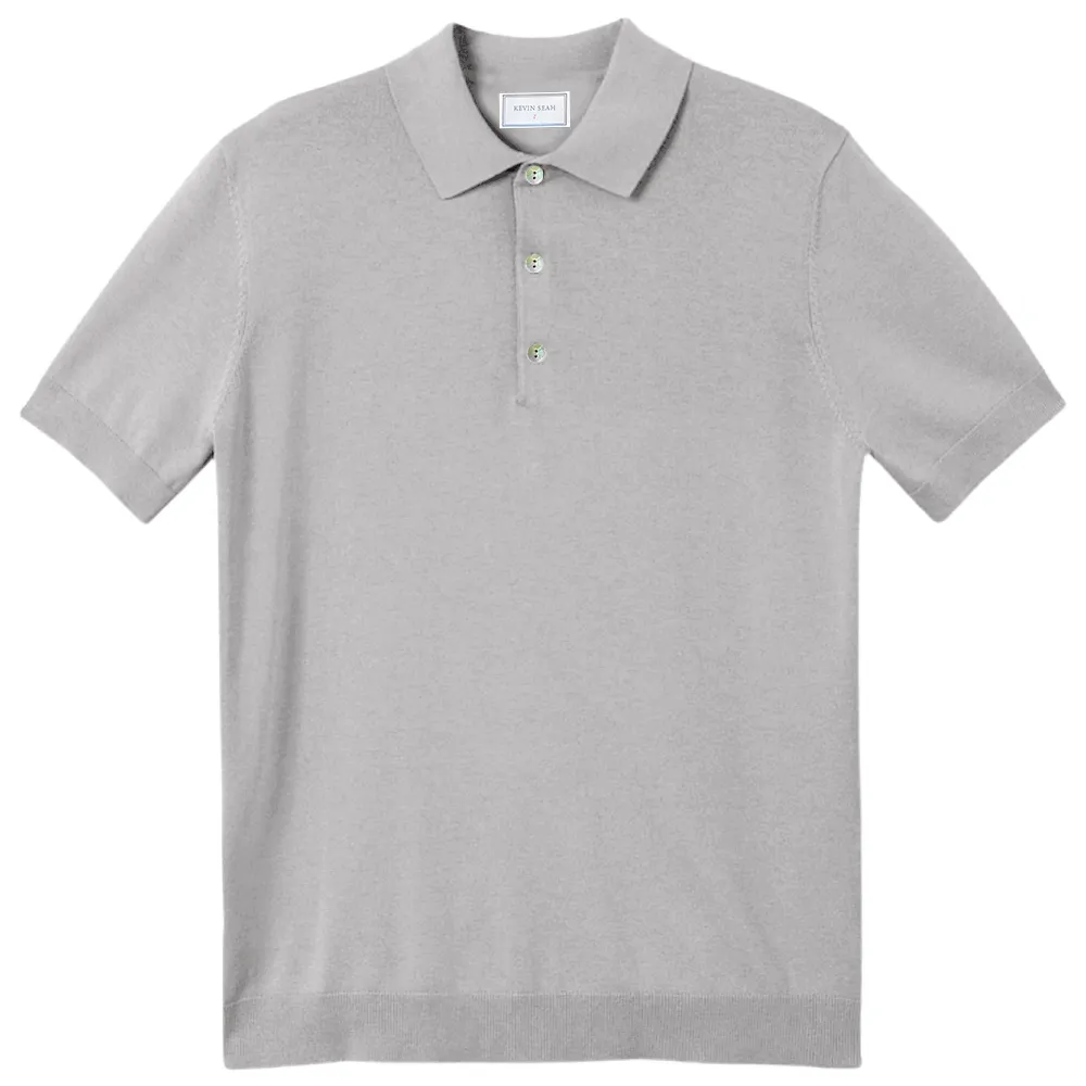 COTTON CASHMERE KNIT POLO SHIRT