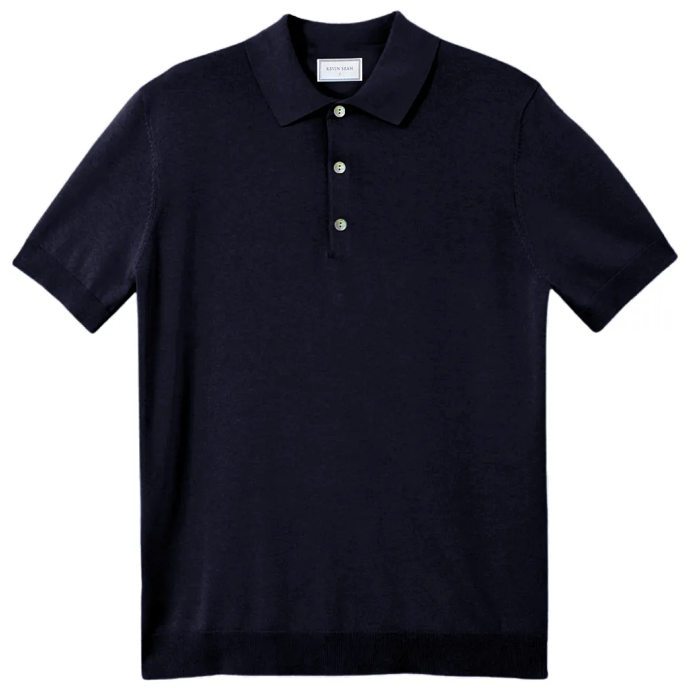 COTTON CASHMERE KNIT POLO SHIRT