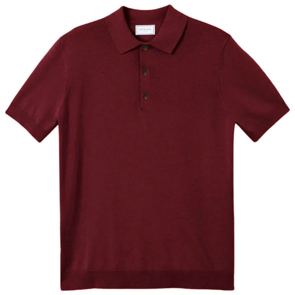 COTTON CASHMERE KNIT POLO SHIRT