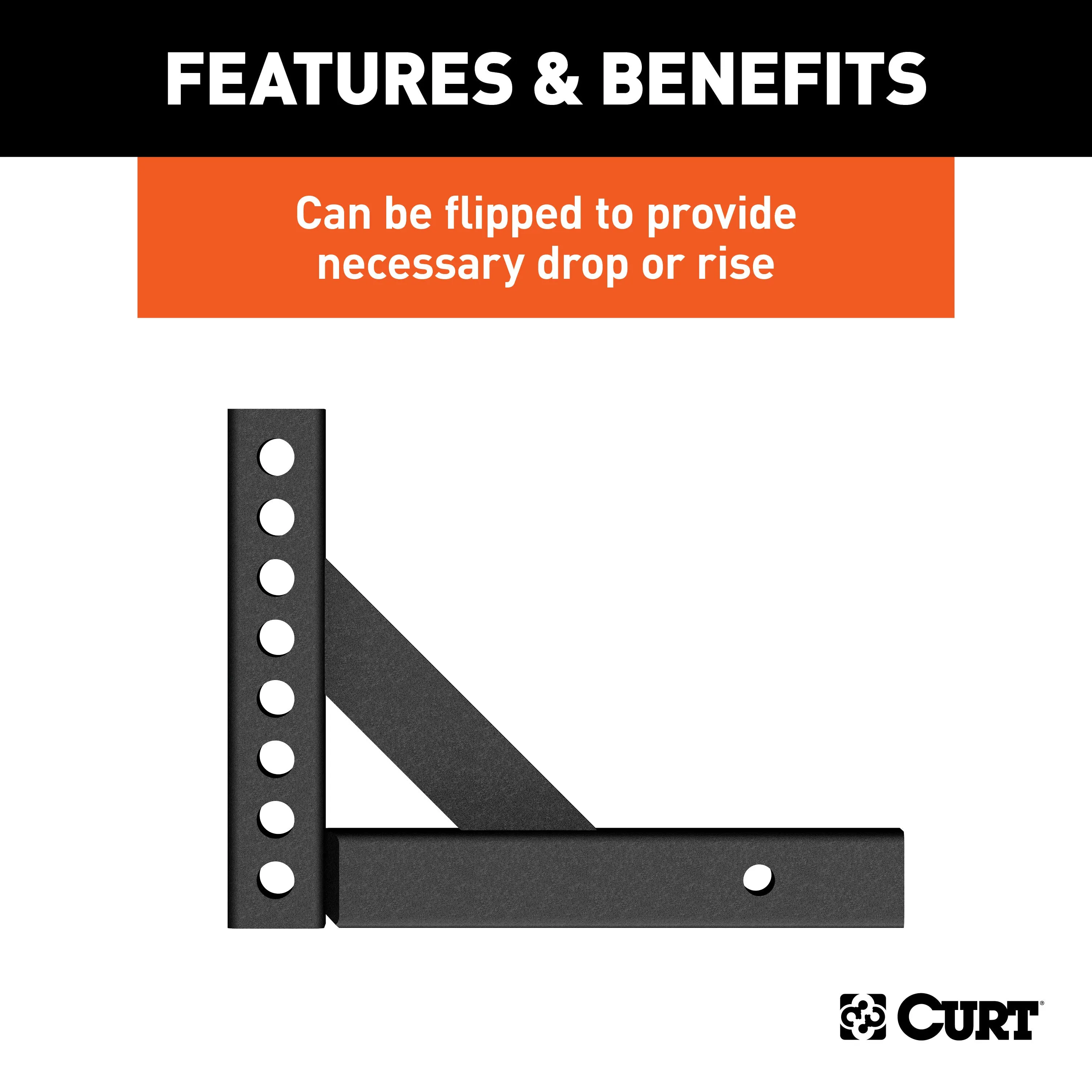 CURT 17120 Weight Distribution Shank (2in. Shank; 5-5/8in. Drop; 8-7/8in. Rise)