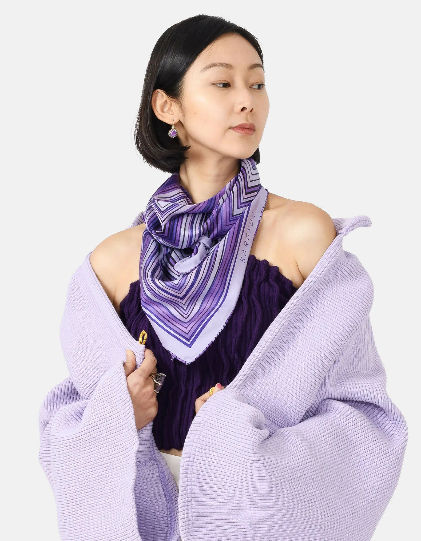 Dalarna Silk Scarf Purple