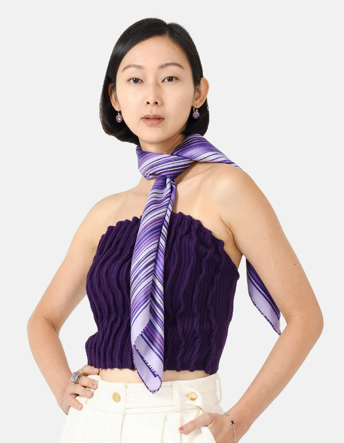 Dalarna Silk Scarf Purple