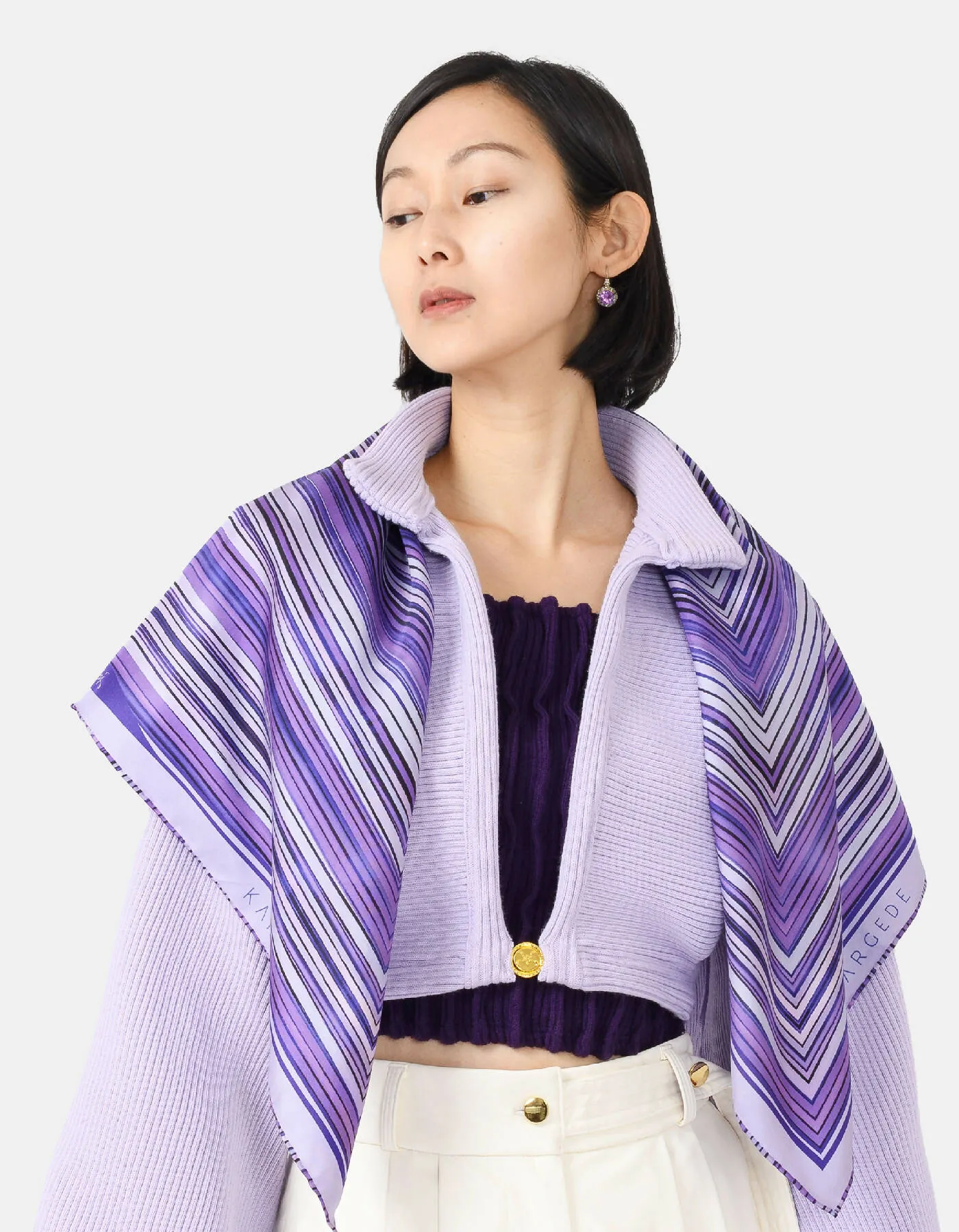 Dalarna Silk Scarf Purple