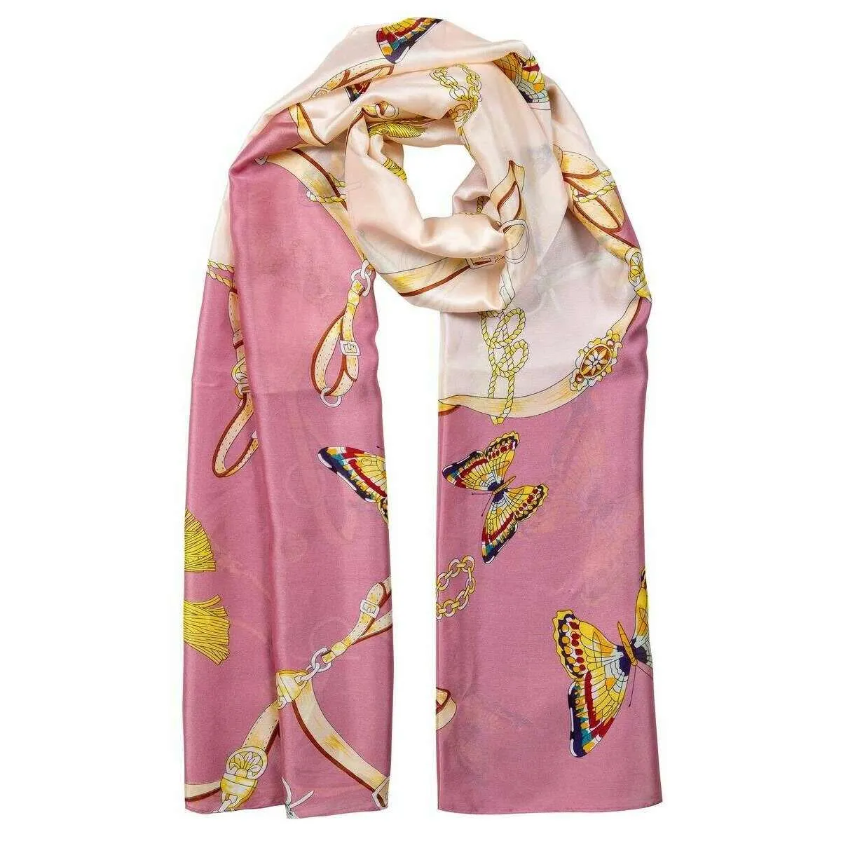 Dents Butterflies and Buckles Print Lightweight Scarf - Pink