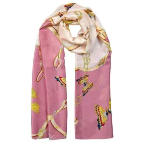 Dents Butterflies and Buckles Print Lightweight Scarf - Pink