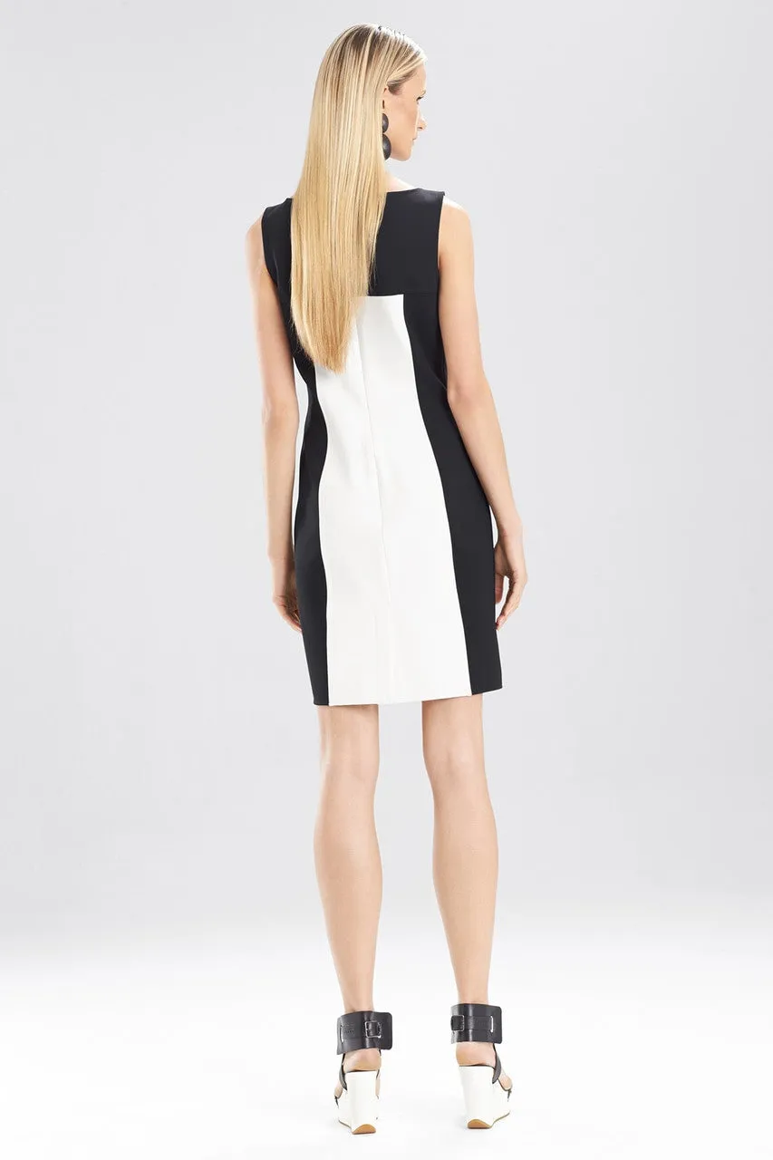 Double Knit Jersey Sleeveless Color Block Dress