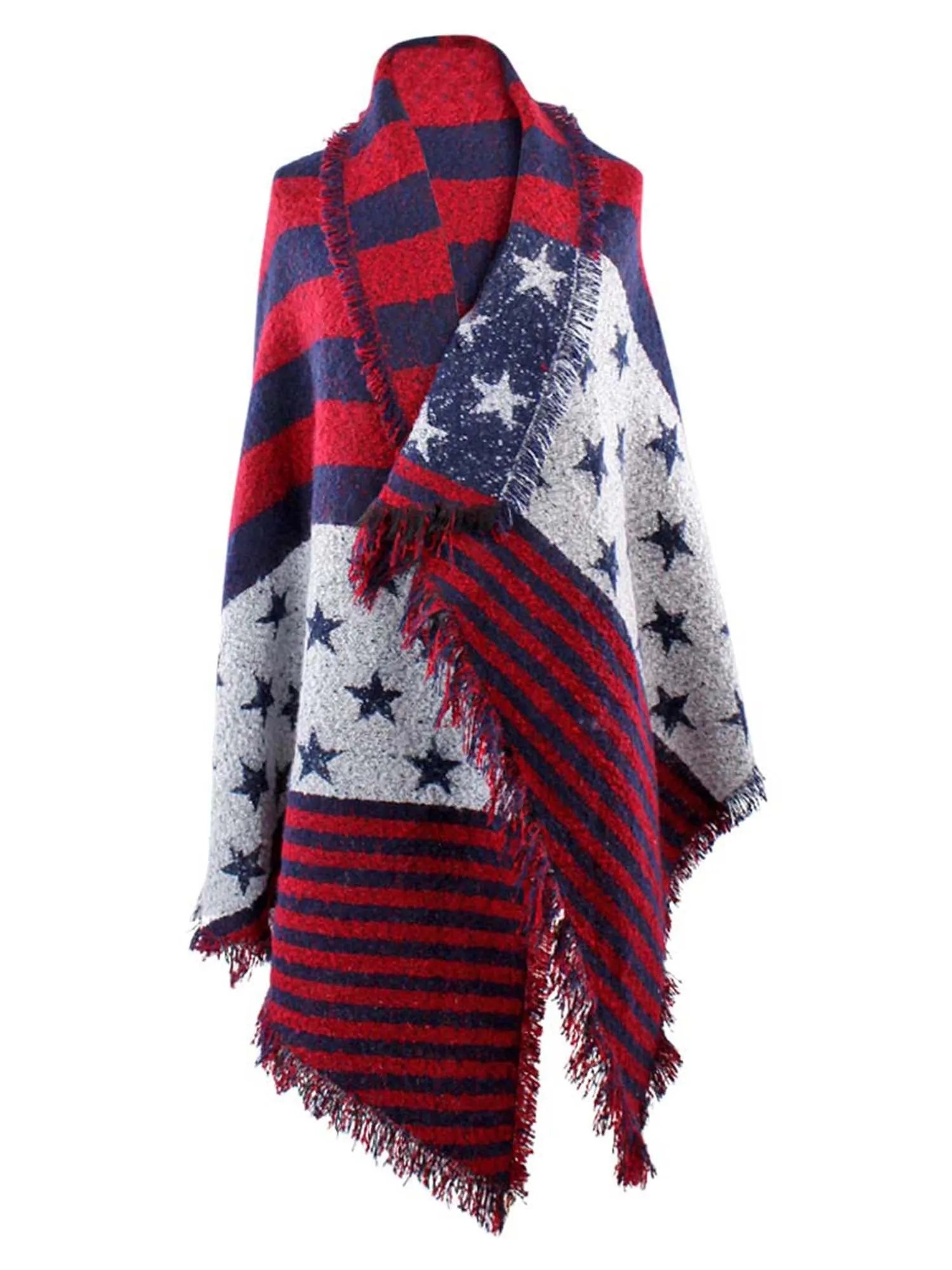 Draping Stars & Stripes Oblong Scarf Wrap