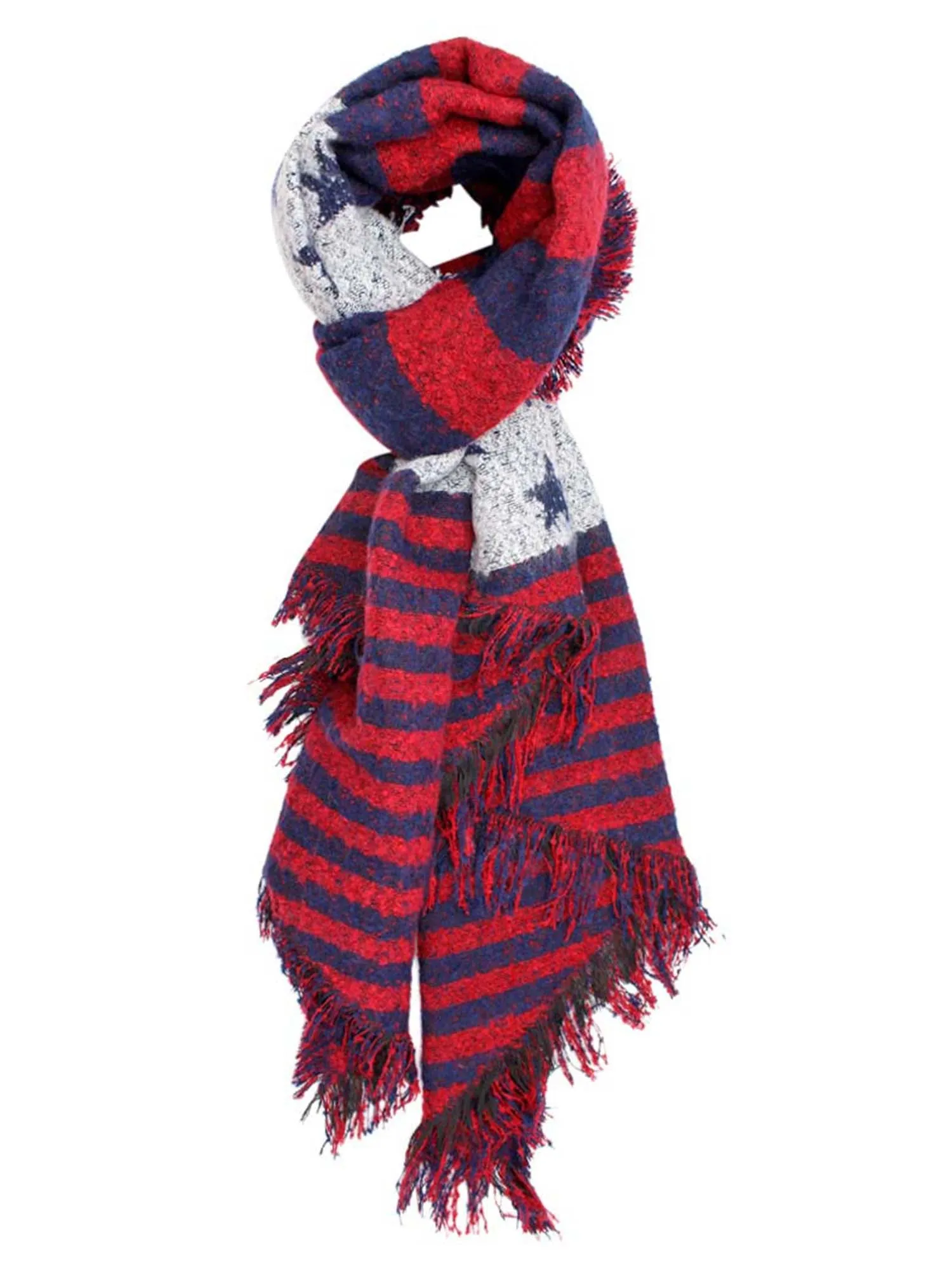 Draping Stars & Stripes Oblong Scarf Wrap