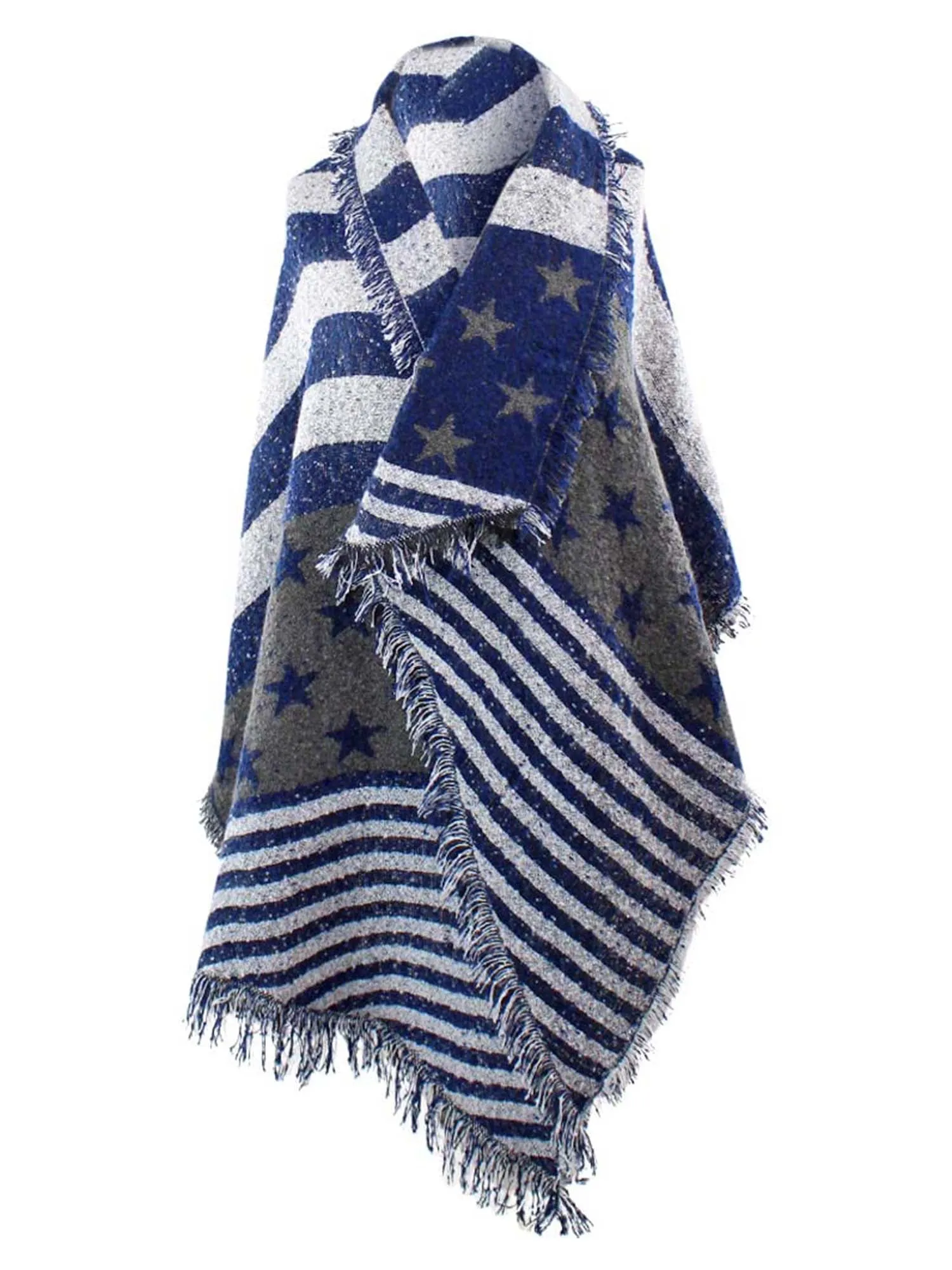 Draping Stars & Stripes Oblong Scarf Wrap