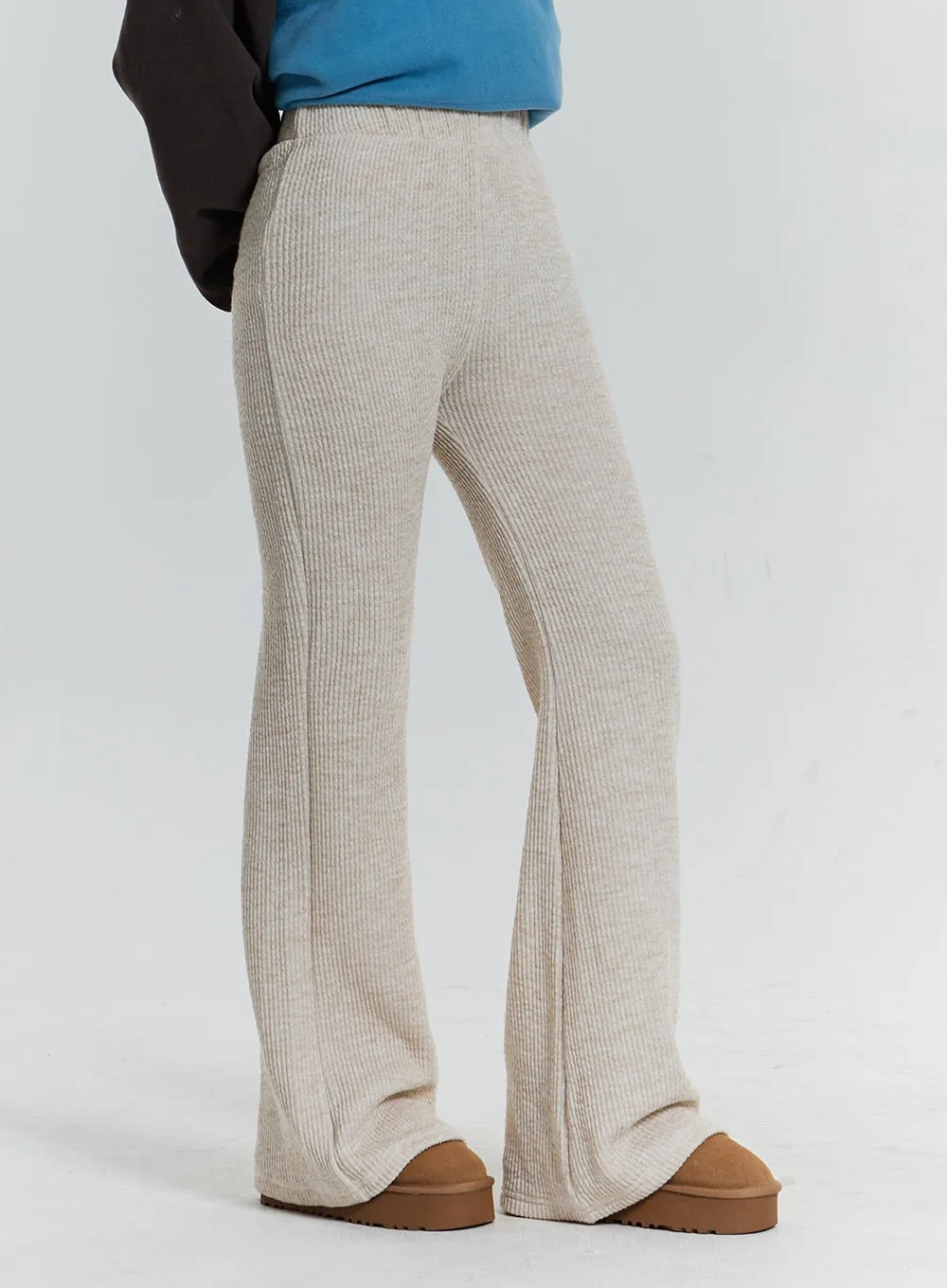 Elastic Bootcut Knit Pants CN23