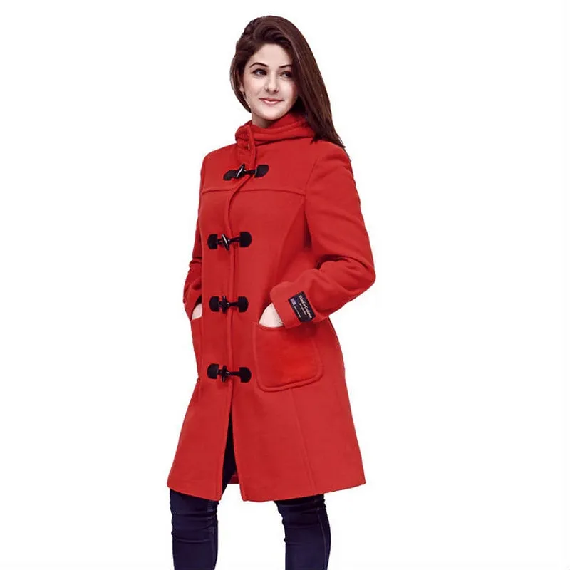 Eliz Scott Cashmere/Wool Duffle Coat Red