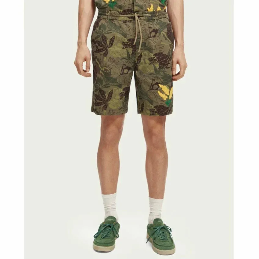 Embroidery Printed Twill Bermuda Short (Camo Flora Aop) - S1734595723