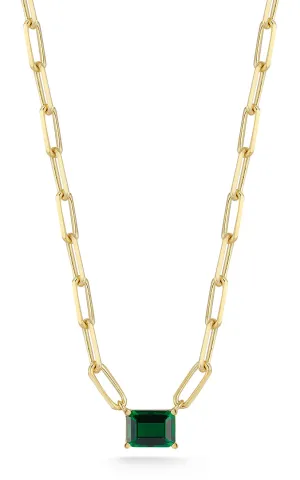 Emerald Cut Link Necklace