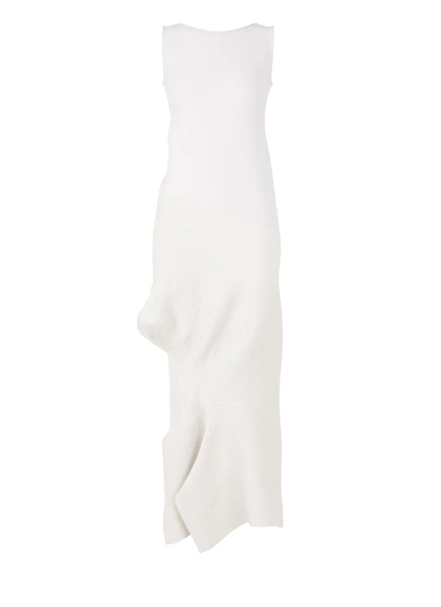 Emerge Dress in White by Issey Miyake