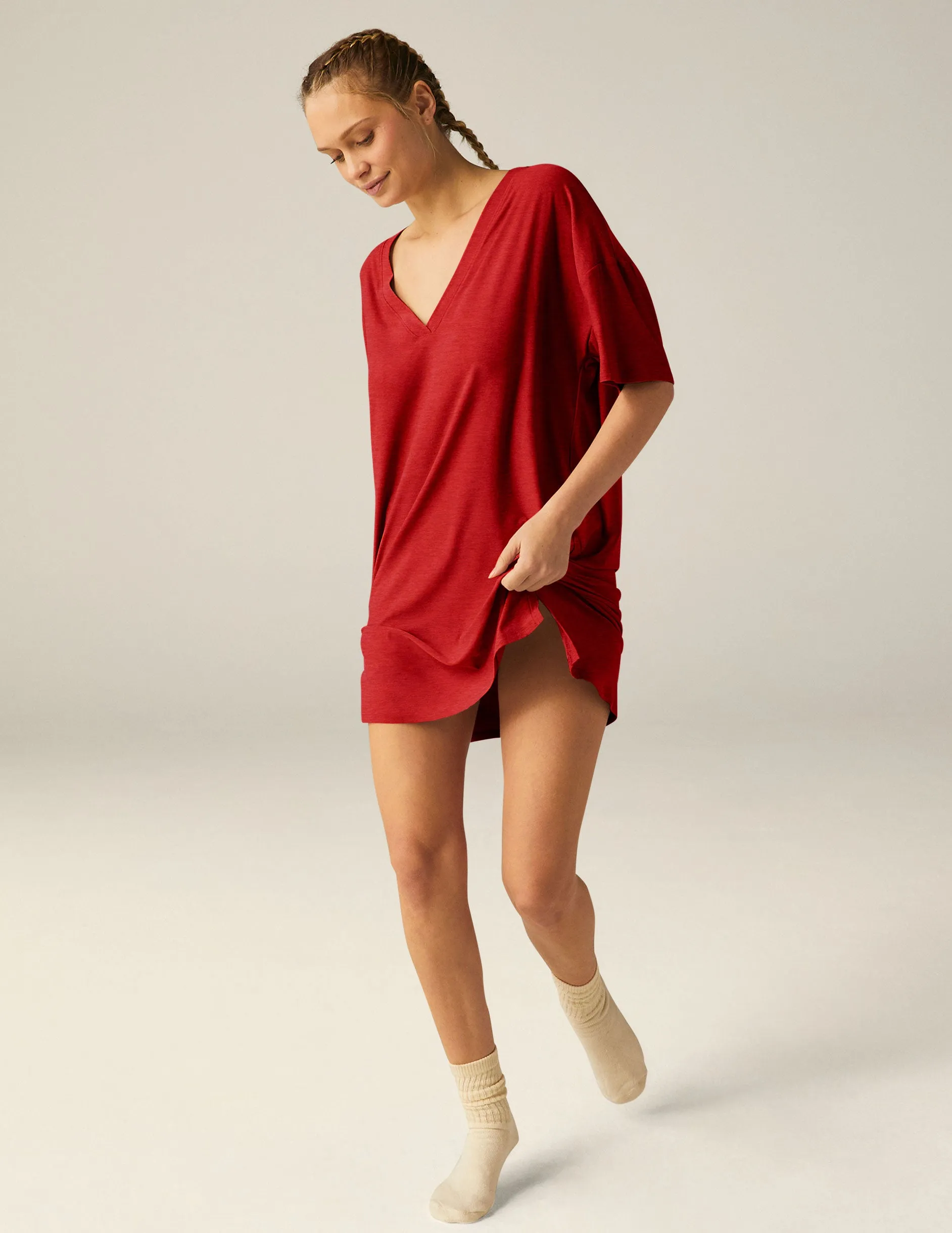 Featherweight V Rested Sleep Tee Dress