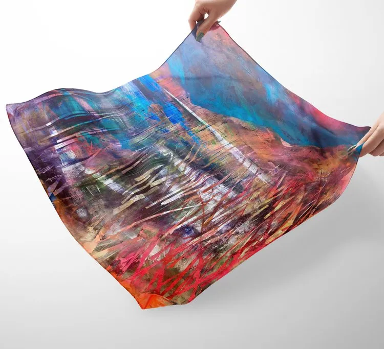 Flaming Reeds Isle of Harris Silk Scarf