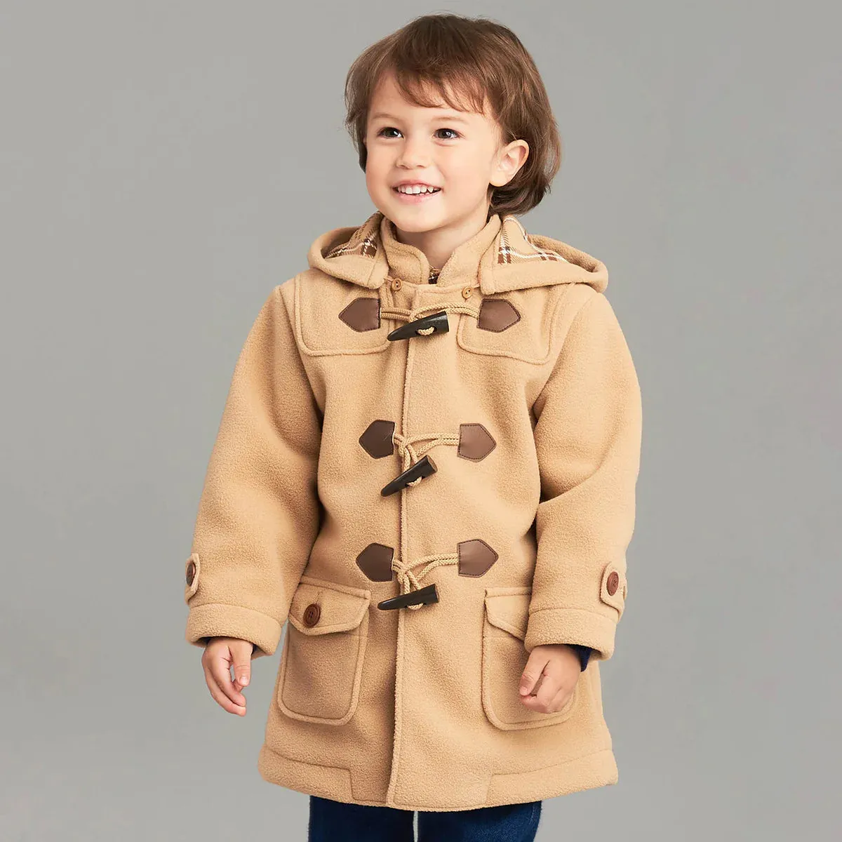 Fleece Duffle Coat - Beige