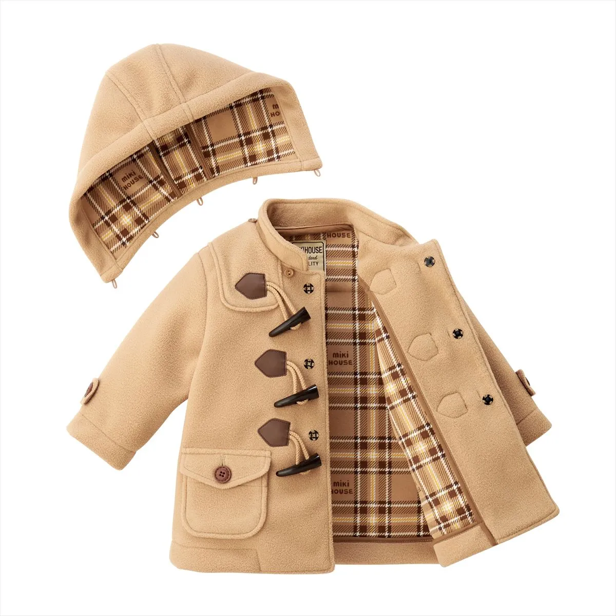 Fleece Duffle Coat - Beige